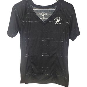 Beverly Hills Polo Club Black V-Neck T-Shirt Large